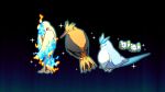  alternate_color articuno closed_eyes closed_mouth commentary_request gen_1_pokemon gen_3_pokemon glowing highres komepan legendary_pokemon moltres no_humans pokemon pokemon_(creature) shiny_pokemon sparkle wingull zapdos 