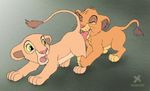  cub disney feline female feral feral_on_feral lion male mammal nala oral simba surprise the_lion_king young 
