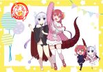  chibi horns ilulu jiki_(gkdlfnzo1245) kanna_kamui kobayashi-san_chi_no_maid_dragon tail thighhighs 