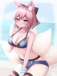  animal_ears bikini cleavage kitsune swimsuits tagme tail 