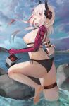  ass bikini breasts feet garter girls_frontline horns m4_sopmod_ii_(girls_frontline) mecha_musume nipples ru_zhai swimsuits thong wet 