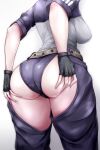  1girl absurdres ass ass_focus ass_grab belt black_gloves breasts chaps close-up commission fingerless_gloves from_behind girls&#039;_frontline gloves grabbing_own_ass highres large_breasts lower_body medium_breasts mg5_(girls&#039;_frontline) nofuture short_sleeves solo 