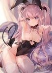  animal_ears breasts bunny_ears bunny_girl hippeastrum_hybridum lactation nipples no_bra pointy_ears tail tamano_kedama thighhighs 