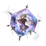  1girl cape clothing_cutout floating_hair full_body gloves granblue_fantasy hair_ornament hair_stick harvin instrument koto_(instrument) long_hair music musical_note navel navel_cutout niyon_(granblue_fantasy) official_art playing_instrument purple_eyes purple_hair solo sparkle staff_(music) star_(sky) star_(symbol) transparent_background white_gloves 