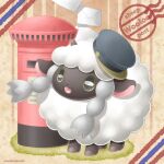  :d character_name commentary_request envelope gen_8_pokemon grey_headwear hatted_pokemon mailbox_(incoming_mail) no_humans open_mouth pokemon pokemon_(creature) sasabunecafe sheep smile solo standing tongue wooloo 