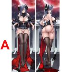  1girl ass ass_visible_through_thighs august_von_parseval_(azur_lane) azur_lane back backless_dress backless_outfit balcony black_capelet black_dress black_footwear black_legwear blue_eyes blue_hair blush breasts capelet center_opening cleavage closed_mouth commentary crossed_legs cup curvy dakimakura_(medium) dress drinking_glass full_body gloves hair_between_eyes hair_over_one_eye high_heels horns large_breasts leaning_back legs_together long_hair looking_at_viewer looking_back mechanical_horns moon multiple_views nail_polish night night_sky no_shoes outdoors panties parted_lips qi_yuan_zhi_yu red_moon red_nails red_wine sample shoes shoes_removed single_glove sky sleeveless sleeveless_dress smile soles standing star_(sky) starry_sky thigh_gap thighhighs thong tiptoes underwear watson_cross white_gloves white_panties wine_glass 