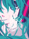  1girl :d aqua_hair aqua_nails bangs blue_eyes chabi_(amedama) close-up dated english_text face film_grain finger_to_own_chin hand_on_own_chin hand_up hatching_(texture) hatsune_miku linear_hatching long_hair looking_at_viewer nail_polish open_mouth portrait round_teeth smile solo swept_bangs tareme teeth upper_teeth vocaloid 