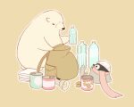  animal bear brown chai_(artist) drink food hat nobody original penguin polychromatic scarf signed 