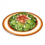 artist_request chili_pepper commentary english_commentary food food_focus genshin_impact leaf lowres mint no_humans official_art plate salad still_life third-party_source transparent_background 