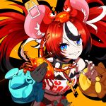  1girl animal_ears cheese collar crab crab_on_head dice_hair_ornament food hair_ornament hakos_baelz highres hololive hololive_english mouse_ears mouse_girl mousetrap nasan_(coldtime) rat solo spiked_collar spikes virtual_youtuber 