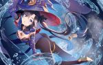  ass genshin_impact gloves hat long_hair magic mona_megistus purple_hair rimuu twintails water witch_hat 