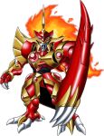  claws fantasy fire looking_at_viewer lowres magic_knight_rayearth mashin mecha no_humans official_art open_hand rayearth_(character) red_eyes solo super_robot_wars super_robot_wars_t transparent_background 