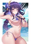  bikini erect_nipples genshin_impact mz_(yeye_ai_chipao_mian) raiden_shogun swimsuits 