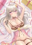  bra garter lingerie pantsu panty_pull see_through string_panties undressing uni_ikura_(un1kura) 