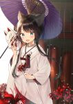  animal_ears japanese_clothes midorikawa_you tagme umbrella 