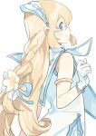  1girl blonde_hair blue_eyes bracelet closed_mouth collet_brunel dress gloves hairband jewelry kanyoko_(yuzukano_17) long_hair looking_at_viewer simple_background smile solo tales_of_(series) tales_of_symphonia white_background 
