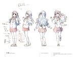  1girl absurdres character_sheet highres idolmaster idolmaster_cinderella_girls multiple_views official_art partially_colored production_art scan shimamura_uzuki simple_background turnaround white_background zip_available 