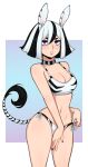  afrobull animal_ears bikini swimsuits tail 