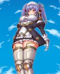 1girl android apron joints maid maid_apron maid_headdress mechanical_arms panties pantyshot poppi_(xenoblade) poppi_qt_(xenoblade) robot_joints roswaal_mansion_maid_uniform solo tyranu underwear white_apron xenoblade_chronicles_(series) xenoblade_chronicles_2 