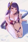  bikini feet garter genshin_impact lufi_ays raiden_shogun swimsuits undressing 