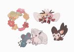  :d alolan_form alolan_vulpix blush brown_eyes closed_eyes closed_mouth comfey commentary_request emolga gen_2_pokemon gen_5_pokemon gen_7_pokemon highres looking_at_another marill no_humans nodori710 open_mouth pokemon pokemon_(creature) ribombee smile standing 