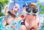  animal_ears bikini bikini_top gold_ship_(umamusume) josal megane mejiro_mcqueen_(umamusume) swimsuits tail uma_musume_pretty_derby wet 