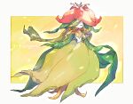  character_name closed_eyes colored_skin commentary_request eyelashes flower full_body gen_5_pokemon highres lilligant ngr_(nnn204204) no_humans orange_flower pokedex_number pokemon pokemon_(creature) standing white_skin 