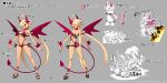  antenna_hair ass back barefoot black_nails blonde_hair character_sheet closed_eyes copyright demon_girl demon_horns demon_tail demon_wings disgaea disgaea_rpg earrings explosion full_body grey_background hair_over_one_eye heart heart_tattoo high_heels horns jewelry long_hair long_tail lucy_(disgaea) multiple_views nail_polish official_art open_mouth photoshop_(medium) reclining red_eyes red_tail red_wings simple_background standing tail tattoo text_focus toenail_polish toenails torn_clothes turnaround very_long_hair wings 
