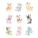  dessert drinking_straw eevee espeon fire flareon food fruit glaceon glass jolteon leaf leafeon lemon lemon_slice lying no_humans on_stomach orange_(fruit) orange_slice pokemon pokemon_(creature) ryokuno_green standing sylveon themed_object toes umbreon vaporeon 