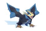  blue_eyes claws commentary empoleon english_commentary full_body legs_apart likey no_humans open_mouth pokemon pokemon_(creature) signature solo standing tongue white_background 