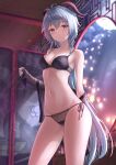  bra cleavage ganyu_(genshin_impact) genshin_impact horns lingerie marinesnow open_shirt pantsu see_through string_panties 