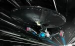  english_commentary flying highres john_liberto motion_lines no_humans science_fiction sketch solo space space_craft star_trek uss_enterprise_ncc-1701-a vehicle_focus 