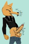  anthro balls big-fig bodily_fluids bottomwear butt canid canine clothed clothing cum digital_media_(artwork) english_text erection eyes_closed fingers fist fox fur genital_fluids genitals gregg_lee hi_res humanoid_genitalia humanoid_penis jacket leather leather_clothing leather_jacket leather_topwear male mammal masturbation night_in_the_woods open_mouth orange_body orange_fur pants_down partially_clothed penile penile_masturbation penis profanity simple_background smile solo sound_effects teeth text topwear video_games 