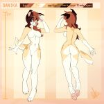  1:1 2021 4_toes 5_fingers anthro breasts brown_eyes brown_hair canid canine canis digital_media_(artwork) domestic_dog eyebrows eyelashes featureless_breasts featureless_crotch feet female fingers fur hair mammal model_sheet nude smile solo tan_body tan_fur toes wolflady 