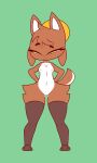  3:5 absurd_res anthro brown_body brown_fur bāozi canid canine canis clothing domestic_dog female fur hair hair_bun hi_res legwear looking_at_viewer mammal nipples smug solo solo_focus stockings thick_thighs unbraa xingzuo_temple 