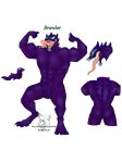  alien anthro flexing hi_res lasair male male/male model_sheet muscular muscular_male not_furry purple_body solo solo/male spines symbiote 