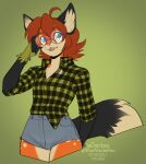  2021 anthro blue_eyes breasts brown_hair canid canine cervid clothed clothing digital_media_(artwork) female fox hair hi_res hybrid kittydee mammal open_mouth solo teeth tongue 