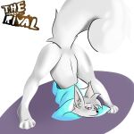  1:1 anthro arctic_fox big_ear canid canine female fluffy fluffy_tail fox fur hi_res jack-o&#039;_pose mammal pose skye_(thehonestrival) solo thehonestrival white_body white_fur 