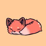  1:1 ambiguous_gender canid canine curled_up daww eyes_closed feral fluffy fluffy_tail fox fur hi_res lying mammal markings_(fur) red_body red_fur simple_background smile snoiifoxxo solo tuft 