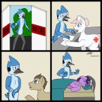  1:1 absurd_res anthro avian beak bed bird blue_body blue_eyes blue_feathers blue_jay brown_body brown_fur brown_hair bush_(disambiguation) cartoon_network clothing corvid cutie_mark dialogue digital_drawing_(artwork) digital_media_(artwork) doctor doctor_whooves_(mlp) earth_pony english_text equid equine feathers female feral flat_colors friendship_is_magic fur furniture group hair hasbro hat headgear headwear hi_res horn horse hospital hospital_bed hospital_room inside jay_(bird) loss lying male mammal markings meme mordecai_(regular_show) mordetwi my_little_pony new_world_jay nurse nurse_clothing nurse_hat nurse_headwear nurse_redheart_(mlp) oscine outside paper passerine pink_hair pony purple_body purple_fur purple_hair regular_show sad text twilight_sparkle_(mlp) unicorn what white_body white_fur why zer0rebel4 