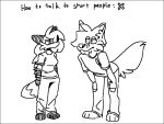  2021 4:3 anthro arm_tuft black_and_white black_border border bottomwear canid canine canis cheek_tuft clothed clothing conner_(sketchytoasty) digital_media_(artwork) duo english_text facial_tuft female fox fur fur_tuft hair inner_ear_fluff looking_at_another male male/female mammal meme monochrome pants pepper_(sketchytoasty) red_fox shirt simple_background sketchytoasty text topwear tuft wolf 