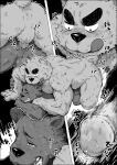  2015 anal anal_penetration anthro balls blush comic duo eyes_closed genitals kemono male male/male mammal monochrome overweight overweight_male penetration penis sex toga_(pixiv_8103731) tongue tongue_out ursid 