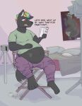  belly canid canine canis deity hi_res male mammal moblie pornography pregnant pregnant_male solo streamer wolf 