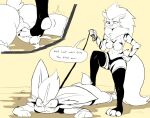  2020 anthro anthro_on_anthro anus arcanine backsack balls bdsm bodily_fluids breasts butt canid cinderace clothed clothing cock_and_ball_torture cum cumshot dialogue dominant dominant_female duo ejaculation english_text female foot_fetish foot_on_penis foot_play genital_fluids genital_torture genitals hand_on_hip holding_leash holding_object humanoid_genitalia humanoid_penis interspecies lagomorph leash legwear lying male male/female mammal monochrome nintendo nipples on_front panties penis pok&eacute;mon pok&eacute;mon_(species) profanity retromander standing stripes submissive submissive_male text thigh_highs topless underwear video_games 