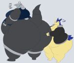  aggron anthro belly big_belly big_butt blue_body blue_clothing blue_fur blue_tongue blue_topwear bottomless butt butt_grab clothed clothing don_(megacoolbear) duo ear_piercing fur hand_on_butt hi_res huge_butt hyper hyper_butt jacket male male/male megacoolbear_(artist) moobs nintendo overweight overweight_anthro overweight_male piercing pok&eacute;mon pok&eacute;mon_(species) standing thick_thighs tongue topwear typhlosion video_games 