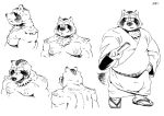  2011 anthro belly canid canine clothing footwear kemono male mammal mature_male model_sheet moobs motogen multiple_poses nipples overweight overweight_male pose raccoon_dog robe sandals simple_background solo tanuki white_background 