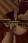  3d_(artwork) anthro blizzard_entertainment canid canine choking_on_cock deep_throat digital_media_(artwork) dildo english_text female fenny_fennerson fox fur mammal oral selfie sex_toy snapchat solo source_filmmaker tan_body tan_fur text upside_down video_games vulpera warcraft 