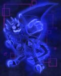  2021 4:5 action_pose anthro chest_tuft claws darthandroid_(character) dragon flinters glowing hi_res hybrid machine male membrane_(anatomy) membranous_wings open_mouth pose protogen solo tuft wings 