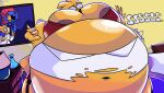  alphys anthro areola areola_slip bed belly belly_expansion belly_inflation big_belly big_breasts bra breast_expansion breasts claws clothed clothing deep_navel detailed_background drawer english_text expansion eyewear female flask front_view furniture garter_straps glasses hi_res huge_breasts hyper hyper_belly hyper_breasts hyper_inflation inflation lamp lizard navel non-mammal_breasts non-mammal_nipples panties photo puppypuffs reptile scales scalie skimpy solo sound_effects text thick_tail torn_clothing torn_coat undertale underwear undyne video_games wardrobe_malfunction yellow_body yellow_scales 