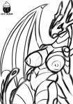  anonymous_artist anthro bakugan breasts dragon female genitals monochrome pussy sketch solo wavern wings 